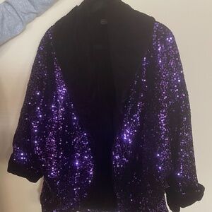 Jessica McClintock Purple Sequin Sparkley Formal Women's Jacket